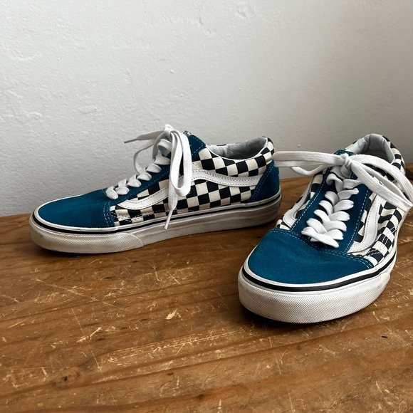 Vans Old Skool Primary RARE COLOR Check Blue Teal - Picture 5 of 6